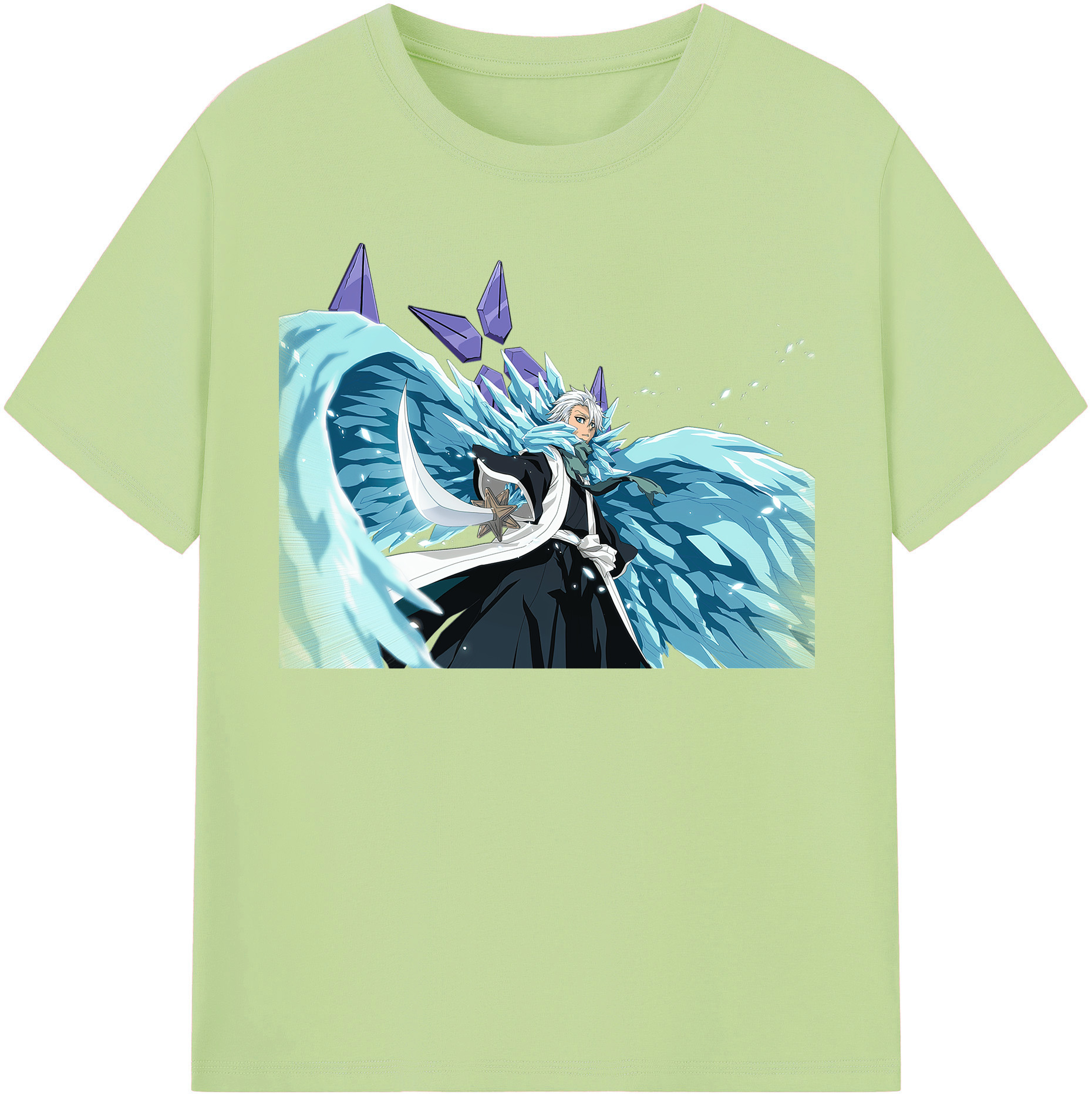 （画像用） ブリーチ 日番谷冬獅郎（ひつがや とうしろう） BLEACH Hitsugaya Toushirou 綿100％半袖Tシャツ（フロントプリント）
